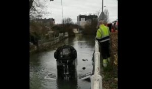 Accident du Vouldy à Troyes : la voiture sortie de l'eau