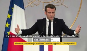 Violences policières contre les journalistes : Emmanuel Macron appelle les forces de l'ordre à "l'exemplarité"