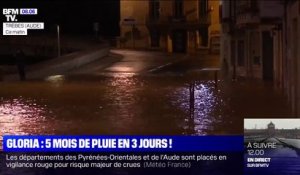 Tempête Gloria: les dernières images des inondations dans l'Aude et les Pyrénées-Orientales