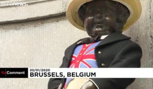 Le Manneken-Pis de Bruxelles aux couleurs britanniques pour le Brexit