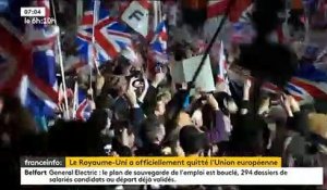 Des milliers de Brexiters se sont rassemblés à Parliament Square cette nuit à Londres, pour célébrer la sortie de la Grande-Bretagne de l’Union européenne