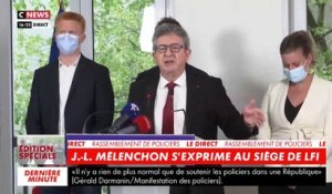 Jean-Luc Mélenchon provoque la colère des policiers en affirmant hier que leur manifestation devant l'Assemblée est "factieuse"