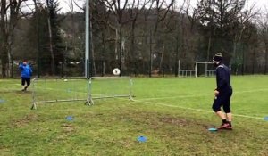 Football : Nicolas Borodine (SA Spinalien) face aux maîtres du tennis-ballon
