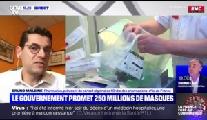 Pour Bruno Maleine (Ordre des pharmaciens d'Île-de-France), "250 millions de masques, ça ne suffit pas"