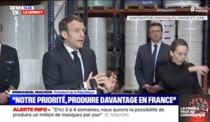 Emmanuel Macron : "Ma priorité, c'est de produire des masques pour les soignants"