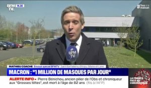 Emmanuel Macron dans une usine de production de masques : les principales annonces du Président
