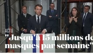 Emmanuel Macron veut faire produire 15 millions de masques par semaine en France