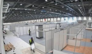 Ce timelapse montre la transformation éclair d'un centre d'exposition de Londres en un hôpital de campagne