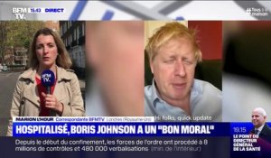 Virus: hospitalisé, Boris Johnson dit avoir un "bon moral"