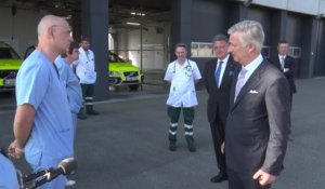 Coronavirus: visite du Roi Philippe au département de Covid de l'hôpital UZ Brussel