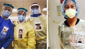 Ces soignants collent un portrait de leur visage souriant sur leurs blouses pour rassurer leurs patients atteints du coronavirus