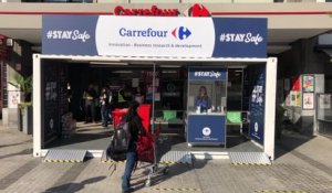 Coronavirus: Carrefour acquiert la première unité de désinfection pour ses clients à Bruxelles