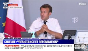 Emmanuel Macron annonce que les entreprises du secteur culturel vont pouvoir bénéficier "du fond de solidarité ouvert aux TPE"