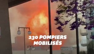 11 pompiers blessés dans un impressionnant incendie à Los Angeles