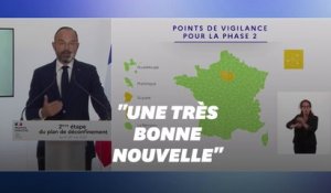 Édouard Philippe dévoile une nouvelle carte du 2 juin (presque) toute verte