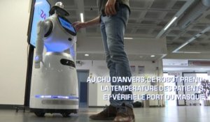 Coronavirus: à Anvers en Belgique, ce robot prend la température des patients et vérifie le port du masque