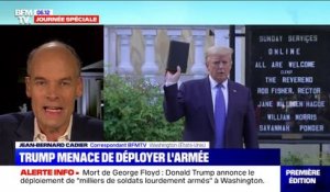 La visite surprise de Donald Trump devant une église dégradée à côté de la Maison Blanche