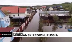 Russie : inondations dans la région de Mourmansk, des villages submergés