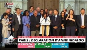 Municipales - La maire sortante Anne Hidalgo largement élue à Paris :  - Regardez sa prise de parole