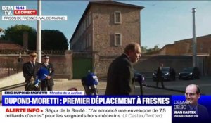 Dupond-Moretti à Fresnes: "On est dans des taux d'occupation ici qui sont extrêmement bas et c'est sans doute le chemin qu'il faut poursuivre"