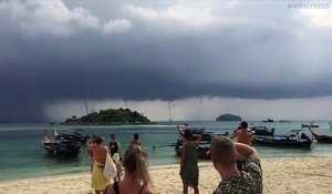 4  trombes marines simultanées filmées en Thaïlande