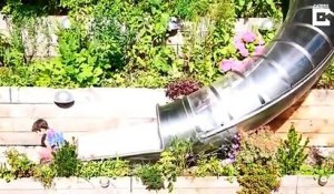 Ce papa a construit un toboggan géant dans son jardin