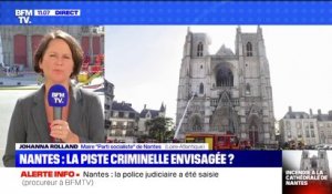 Incendie de la cathédrale de Nantes: pour la maire Johanna Rolland, "ce qui domine, c'est la tristesse"