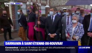 Gérald Darmanin participe à une marche en hommage au père Jacques Hamel, victime de l'attentat de Saint-Étienne-du-Rouvray