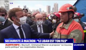Présent à Beyrouth, Emmanuel Macron a été interpellé par un secouriste