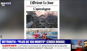 "L’apocalypse" en Une du quotidien libanais L'Orient-Le Jour au lendemain des deux gigantesques explosions