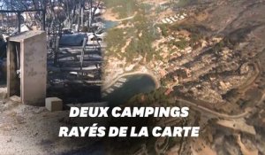 Incendie à Martigues: les images des habitations et des campings ravagés