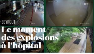 Les explosions de Beyrouth filmées par les caméras de vidéosurveillance d'un hôpital