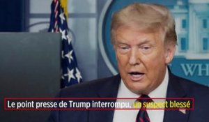 Le point presse de Trump interrompu, un suspect blessé