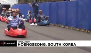 Corée du Sud : une piste de luge géante... sur une route fermée