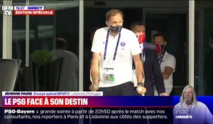 Les joueurs du PSG acclamés par des supporters à leur sortie d'hôtel avant la finale