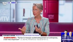 Élisabeth Borne sur le masque en entreprise: "Les secteurs qui ont des difficultés particulières, on va les rencontrer"