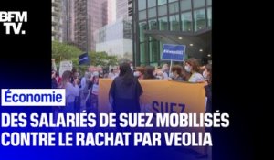 Les salariés de Suez se sont mobilisés ce mardi pour protester contre l’offre de rachat de Veolia