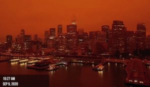 San Francisco recouvert par un nuage de fumée orange