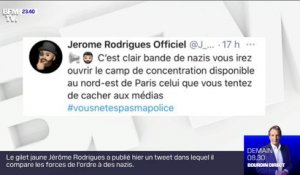 Jérôme Rodrigues traite des policiers de "nazis", Gérald Darmanin porte plainte contre lui