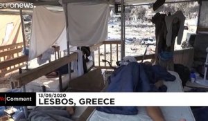 Dans les décombres du camp de Moria en Grèce