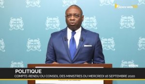 Bénin : compte-rendu du conseil des ministres du mercredi 16 septembre 2020
