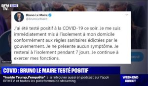 Coronavirus: Bruno Le Maire annonce avoir été testé positif