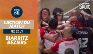 L'action de la rencontre Biarritz / Béziers - PRO D2