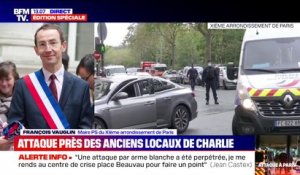 Attaque à l'arme blanche près des anciens locaux de Charlie Hebdo: le maire du 11e arrondissement invite les habitants du quartier à "rester chez eux"