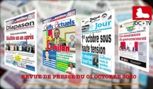 REVUE DE PRESSE CAMEROUNAISE DU 01 OCTOBRE 2020