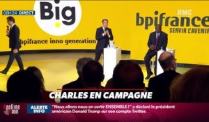 Charles en campagne : Emmanuel Macron sur la scène de l'Accor Hôtel Arena hier - 02/10