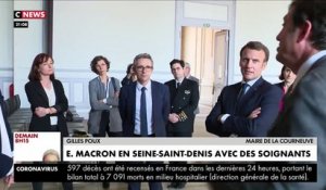 Le président de la République a été interpellé lors d’un déplacement en Seine-Saint-Denis, ce mardi 7 avril, sur le manque de masques de protection
