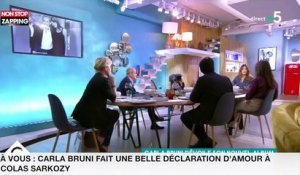 C à Vous : Carla Bruni fait une belle déclaration d’amour à Nicolas Sarkozy (vidéo)