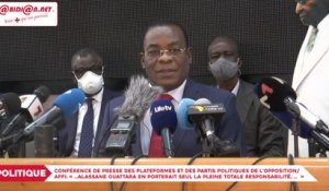 Conférence de presse des plateformes et des partis politiques de l’opposition/ Affi: « Alassane Ouattara en porterait seul la pleine totale responsabilité, …  »