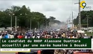 Campagne électorale - Le candidat du RHDP Alassane Ouattara accueilli par une marée humaine à Bouaké